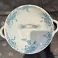Antique French Ironstone Soup Tureen “Clochettes” Pattern, Blue Floral