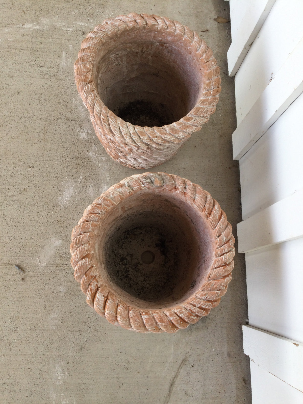 1920s UK Stone Planter in Rope Twist Design  - No Liner