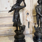 Pair of Bronze Fisher Figures on Wood Base, 1900