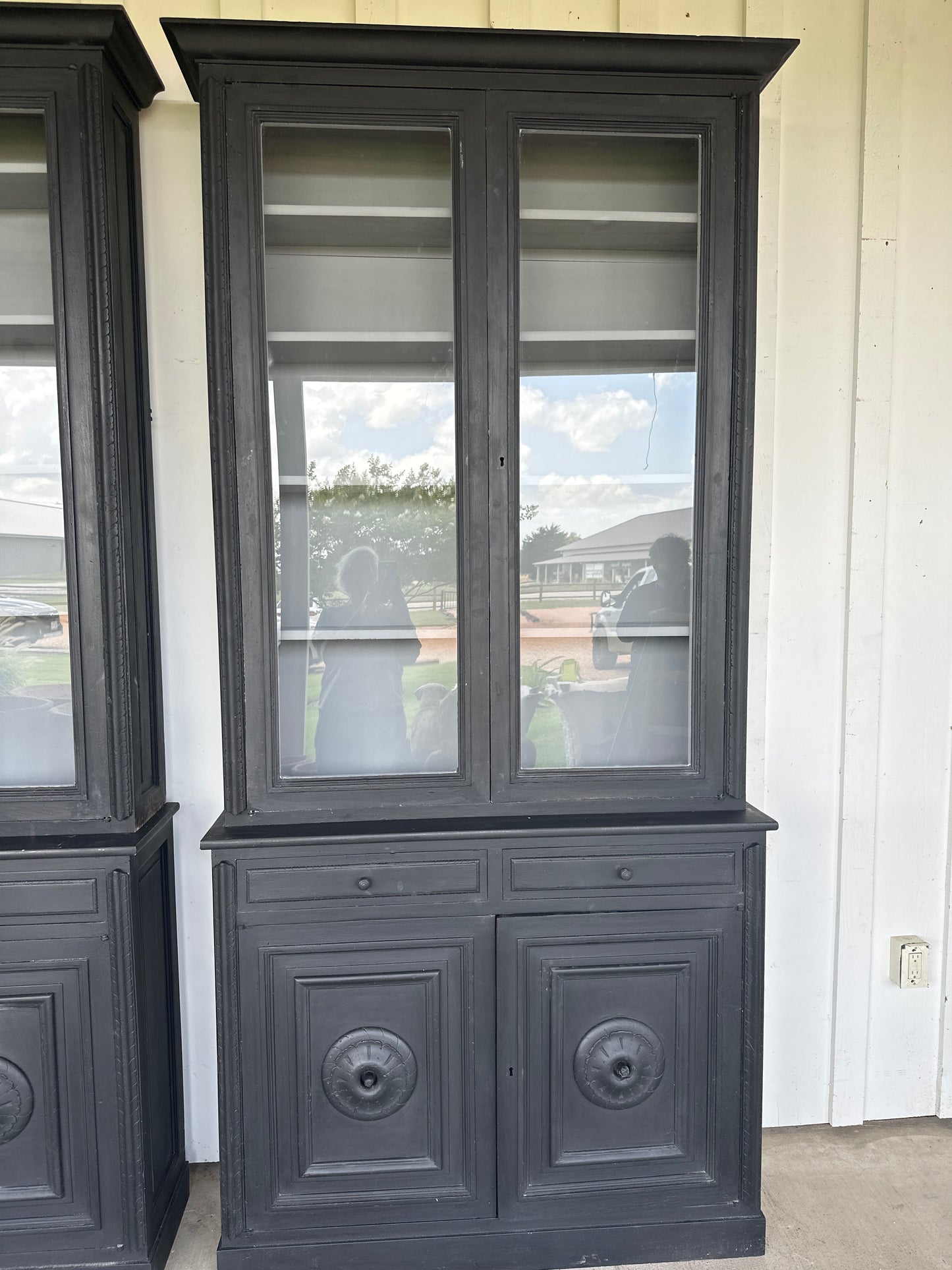 Painted Bibliotheque Notary Office Cabinet - 3 Piece