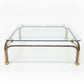 Vintage Brass and Glass Coffee Table in the Hollywood Regency Style