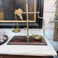 Antique English Brass Laboratory Balance Scale by Avery – Mahogany Base – Apothecary Scientific Instrument c.1900