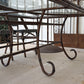 Lacquered Metal Faux Bamboo Table with Glass Top