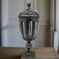 Vintage Caged Hand Blown Glass Apothecary Urn