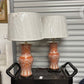 Chinese orange and white porcelain yen yen vase lamp