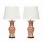 Chinese orange and white porcelain yen yen vase lamp