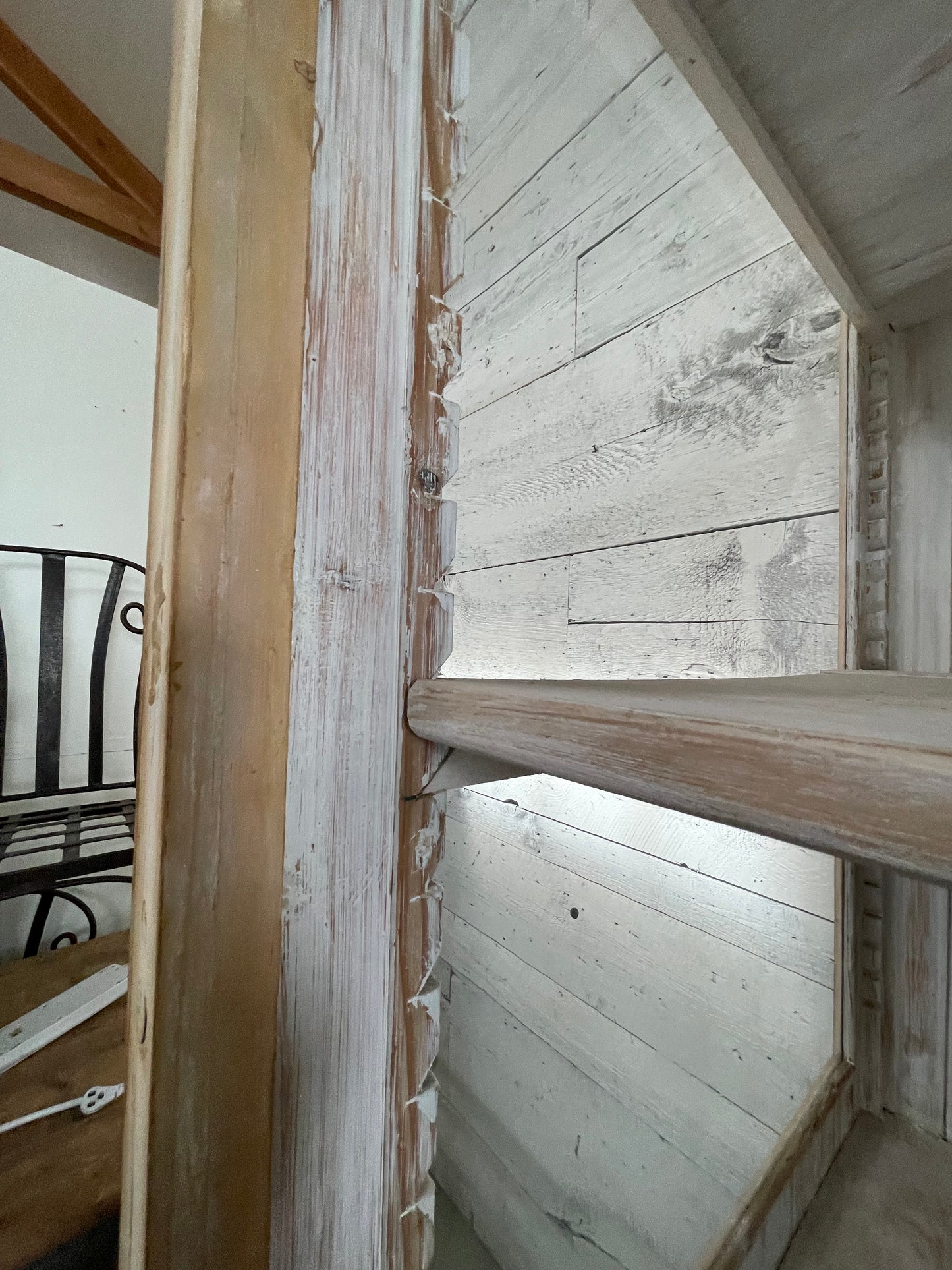 Large Bleached Sliding Door Cabinet