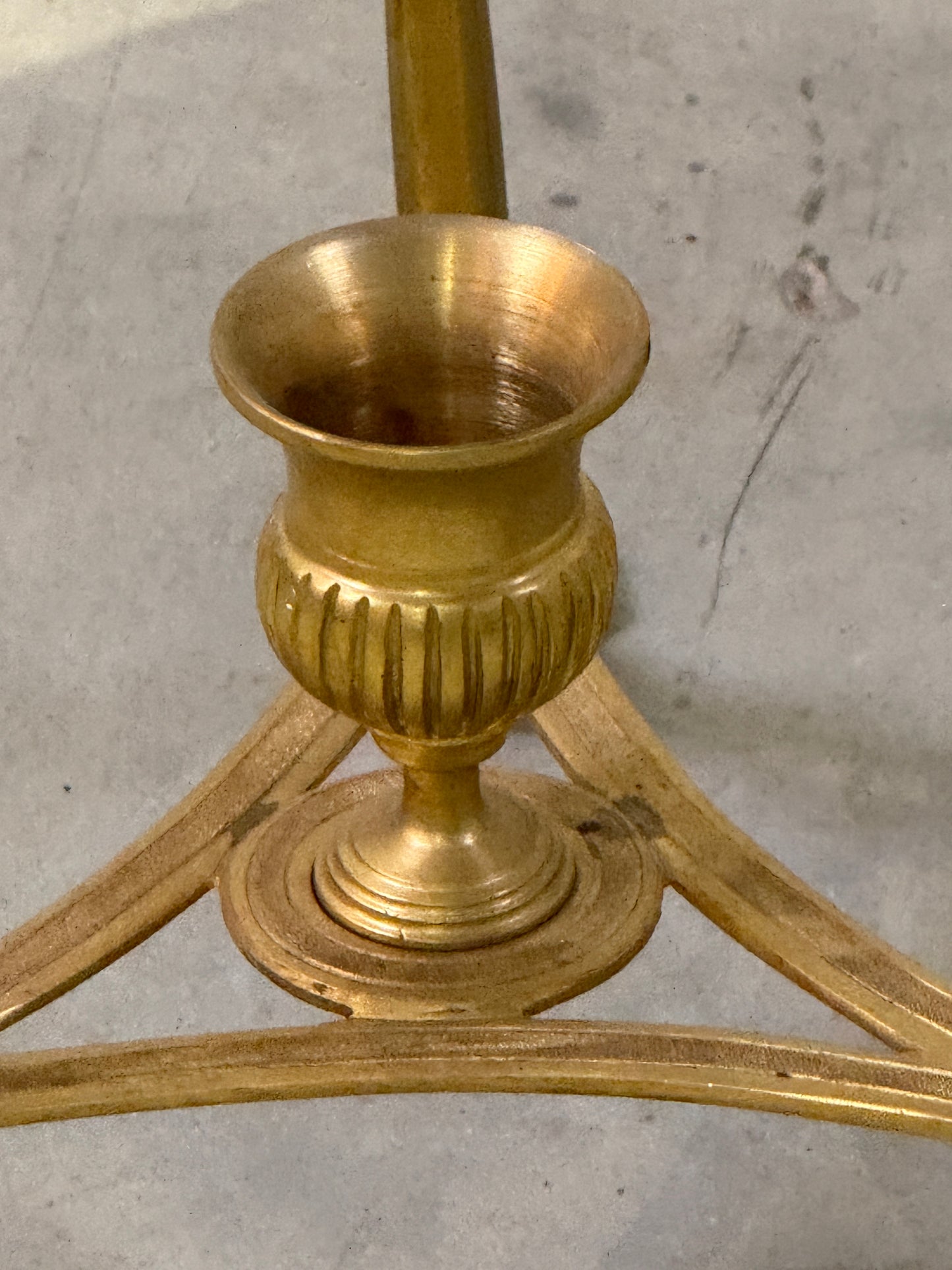Mid-Century French Neoclassical Style Gilt Bronze and Marble Gueridon Side Table