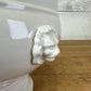Large White Ironstone Lion Head Centerpiece Bowl on Pedestal