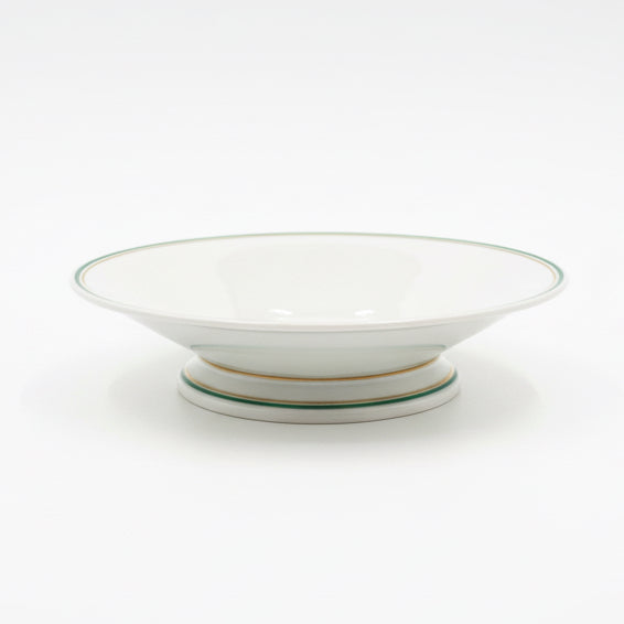 French Green Rim Compote - 2" Tall