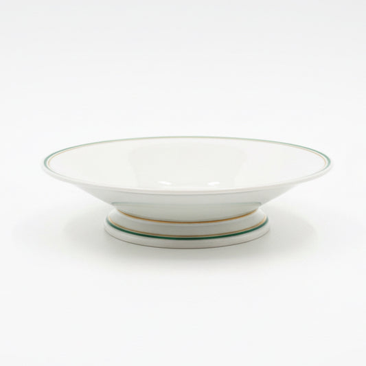French Green Rim Compote - 2" Tall