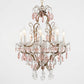 8 Arm Crystal Chandelier with Large Light Pink Tear Drops