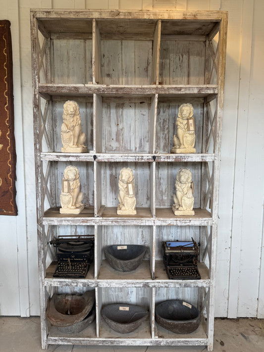 White Wood Cubby Shelf