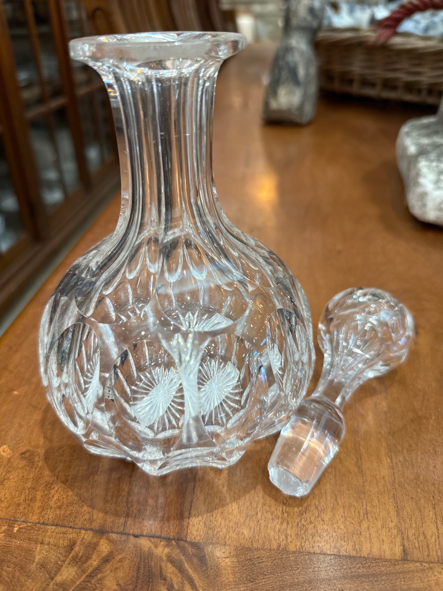 Cut Glass Decanter with Lid UK 1880
