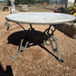 Art Deco Round 4 Piece Marble Top Table with Wrought Iron Base