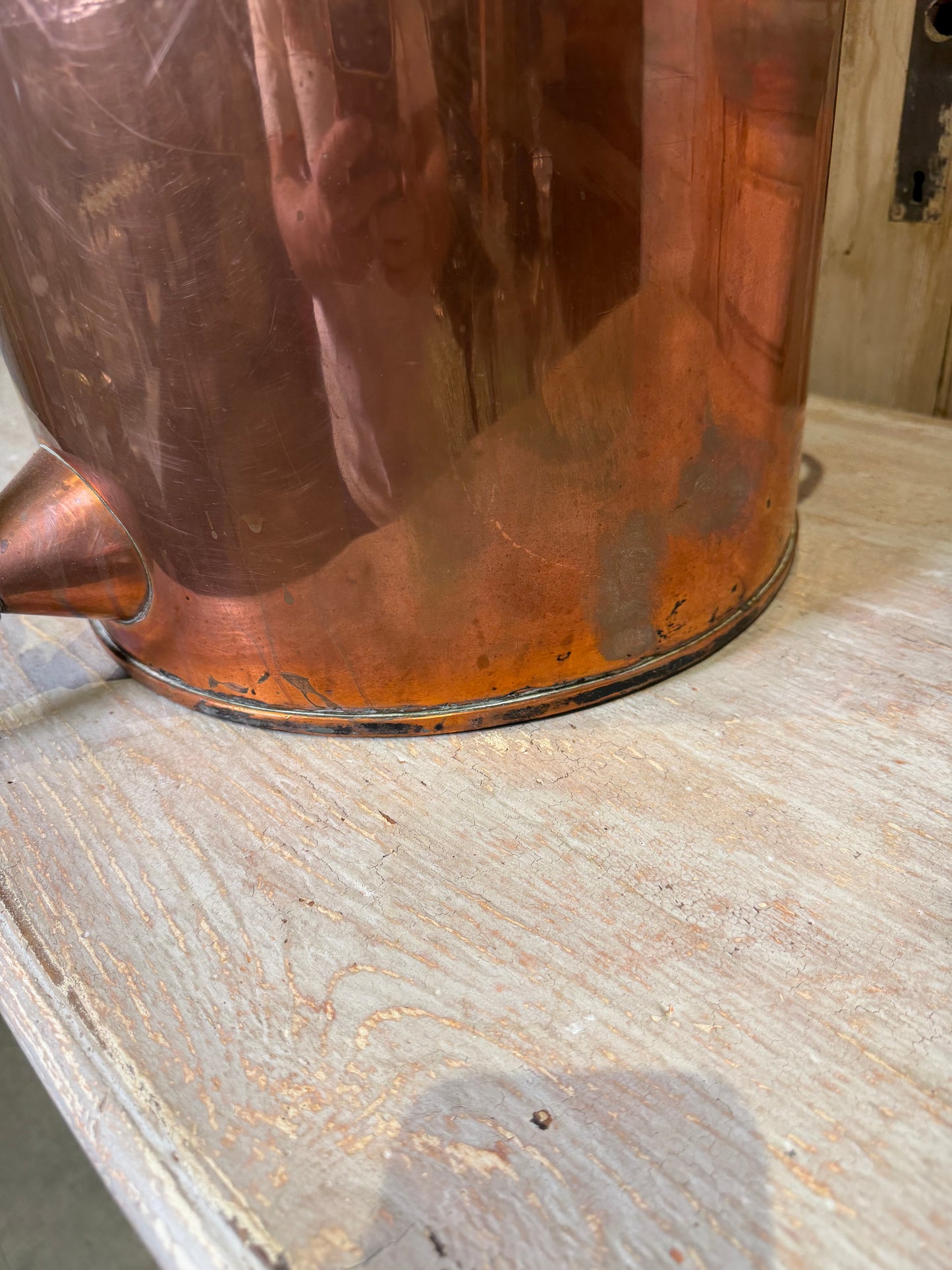 Copper Beverage Dispenser with Brass Spigot Circa 1900