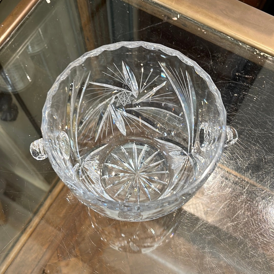French Glass Ice Bucket with Knobs Circa 1890