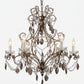 6 Arm Chandelier with Amethyst Tear Drop