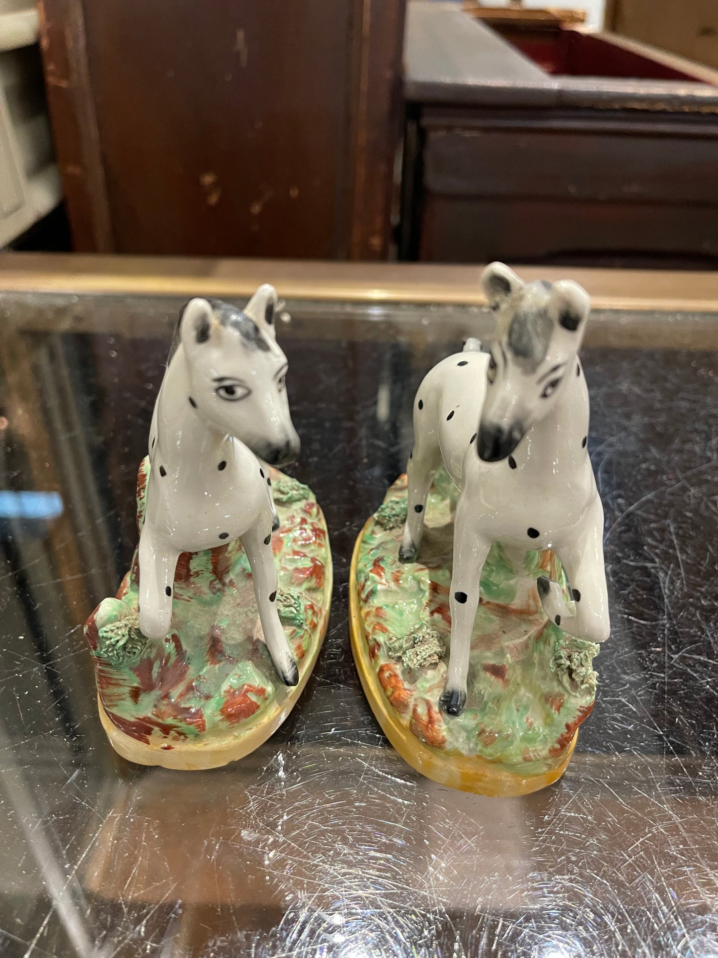 Pair of Staffordshire Spotted Horse UK 1880