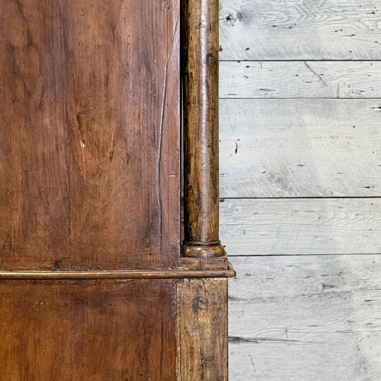 French Pharmacy Cabinet with Architectural Columns and Glass Front