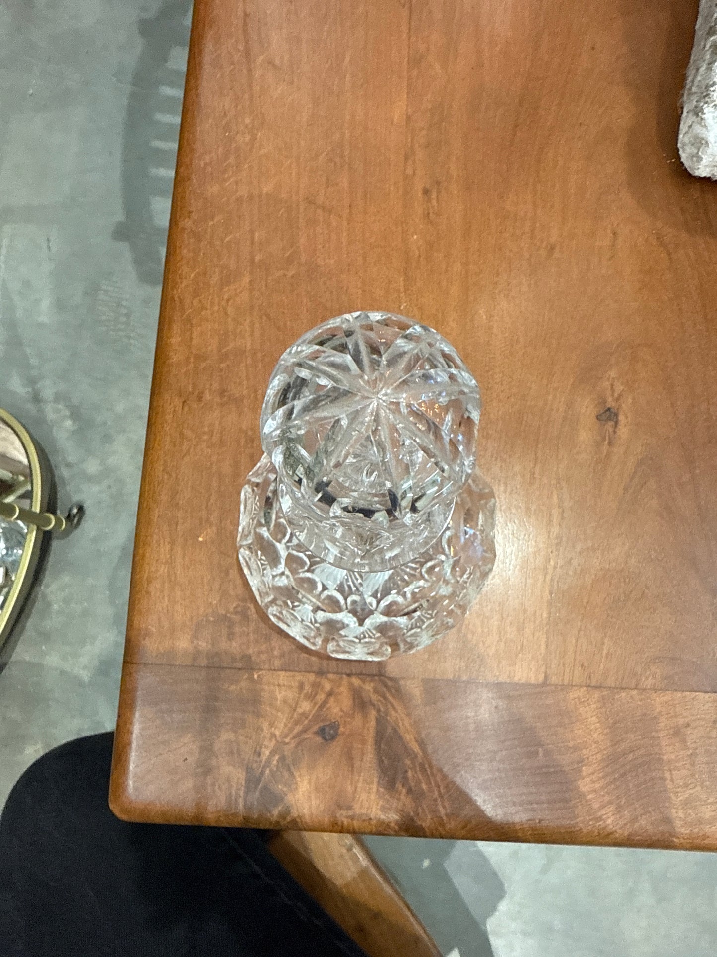 Cut Glass Decanter with Lid UK 1880