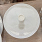 Antique French White Porcelain Pots de Crème Service on Pedestal Stand – 9 Pieces