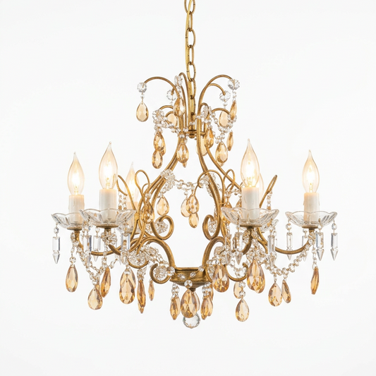 5 Arm Orange Tear Drops Chandelier