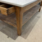 French Style Marble Top Console Table with Two Drawers