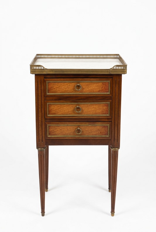 Three-Drawer Marble-Top Table