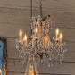 6 Arm Venetian Clear Crystal Chandelier