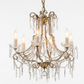 6 Arm Venetian Clear Crystal Chandelier