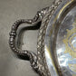 English Late 1800s Heavy Gauge Silver Plate Oval Engraved Tray