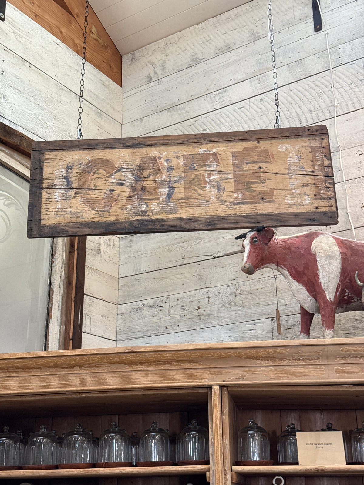 Antique Pine French Cafe Sign - Circa 1890s