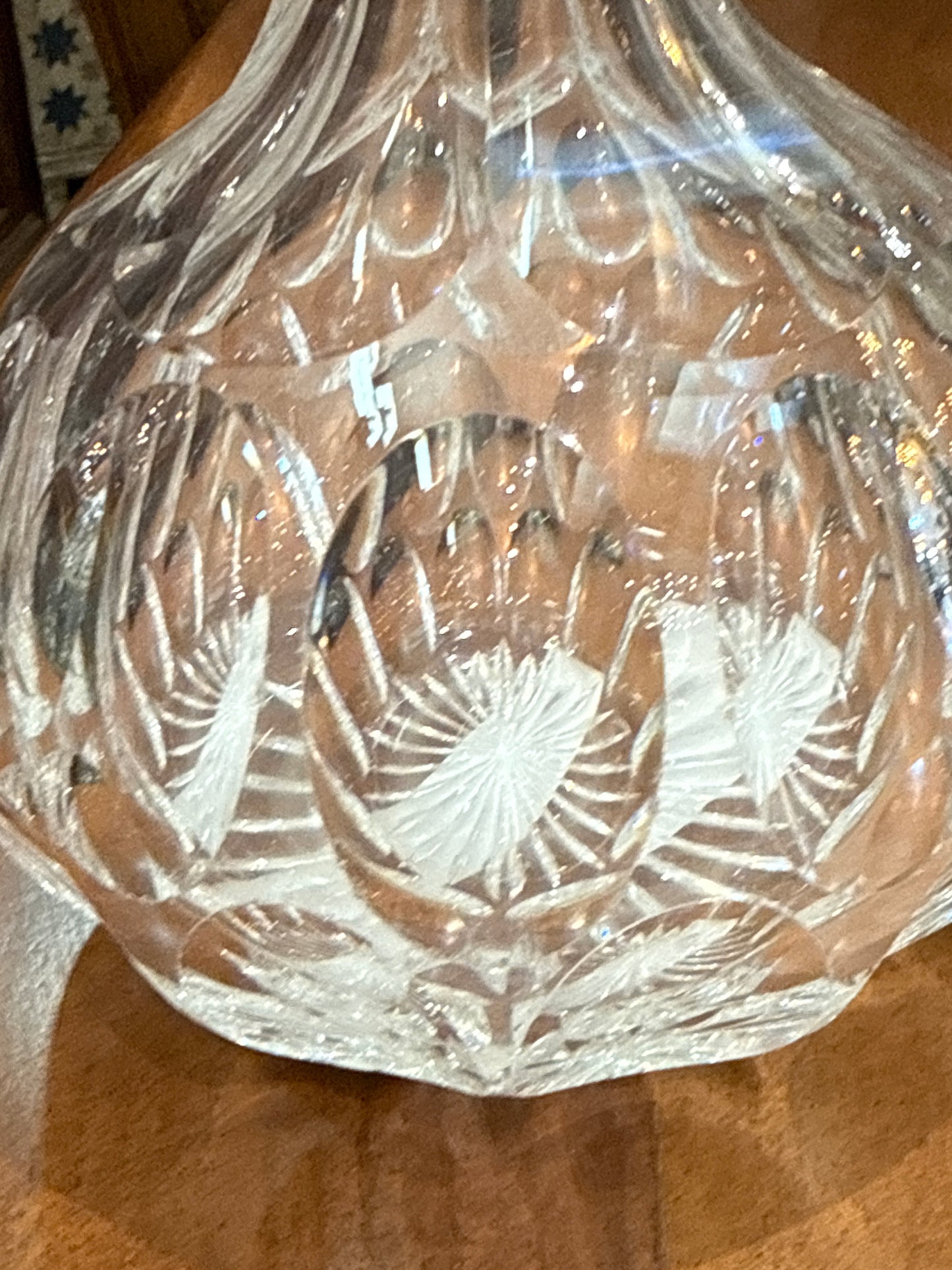 Cut Glass Decanter with Lid UK 1880
