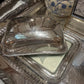 Silver Plate Butler Service Tray with Lid