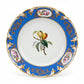 Circa 1850 French Paris Porcelain Plates with Hand Painted Fruit and Cobalt Gilt Rims