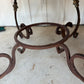 Round Dining Table with Iron Base