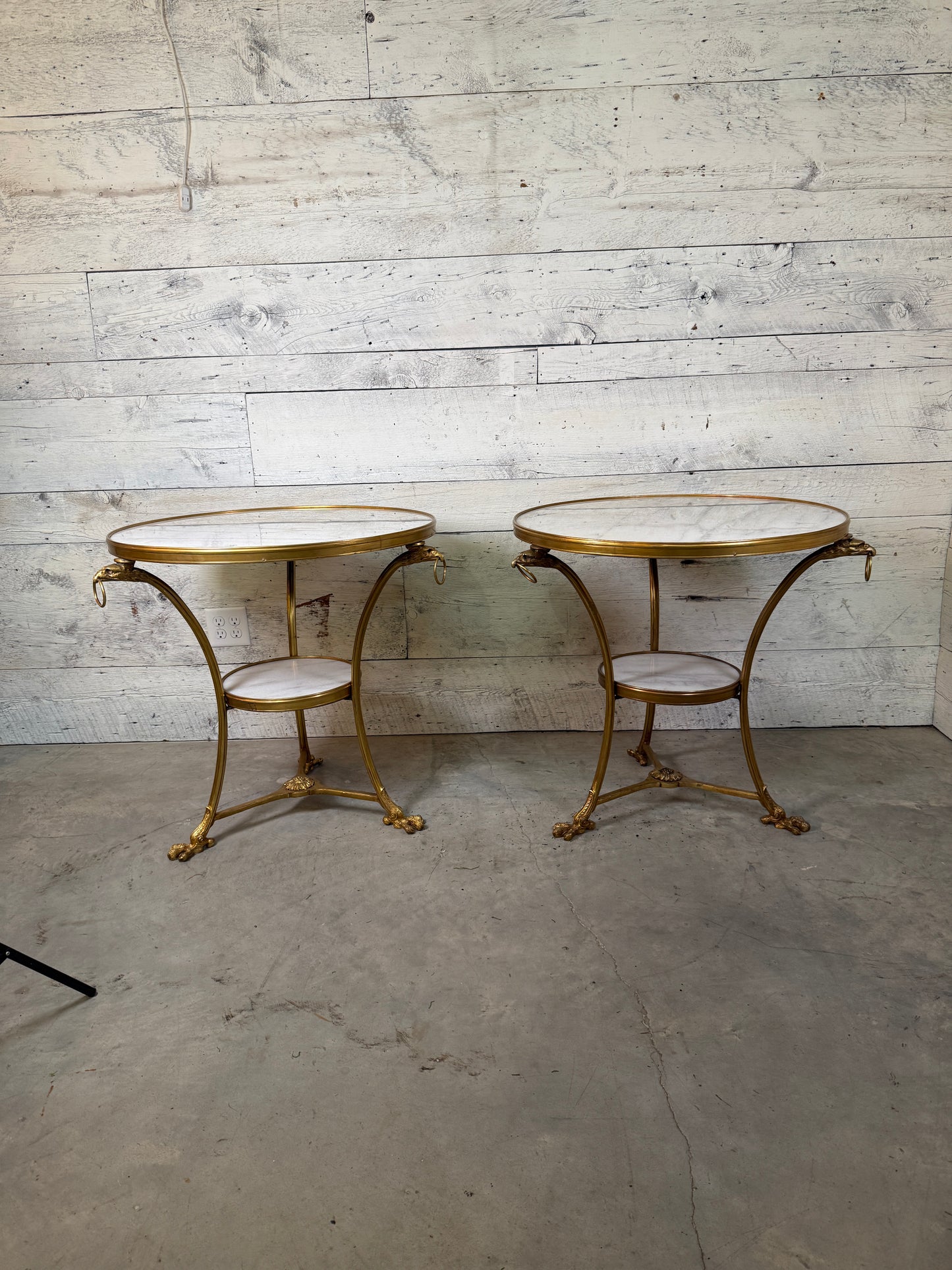 French Neoclassical Style Gilt Bronze and Marble Guéridons or Side Table (Sold Individually)