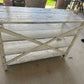 French Painted Shelf with Distressed Finish and Turned Supports
