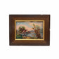 Charming Miniature Landscape Painting by P. Restoueix, Limoges – Antique French Country Scene in Gilt & Ebonized Frame
