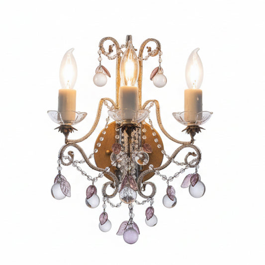 Pair Venetian Sconces - Amethyst