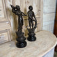 Pair of Bronze Fisher Figures on Wood Base, 1900