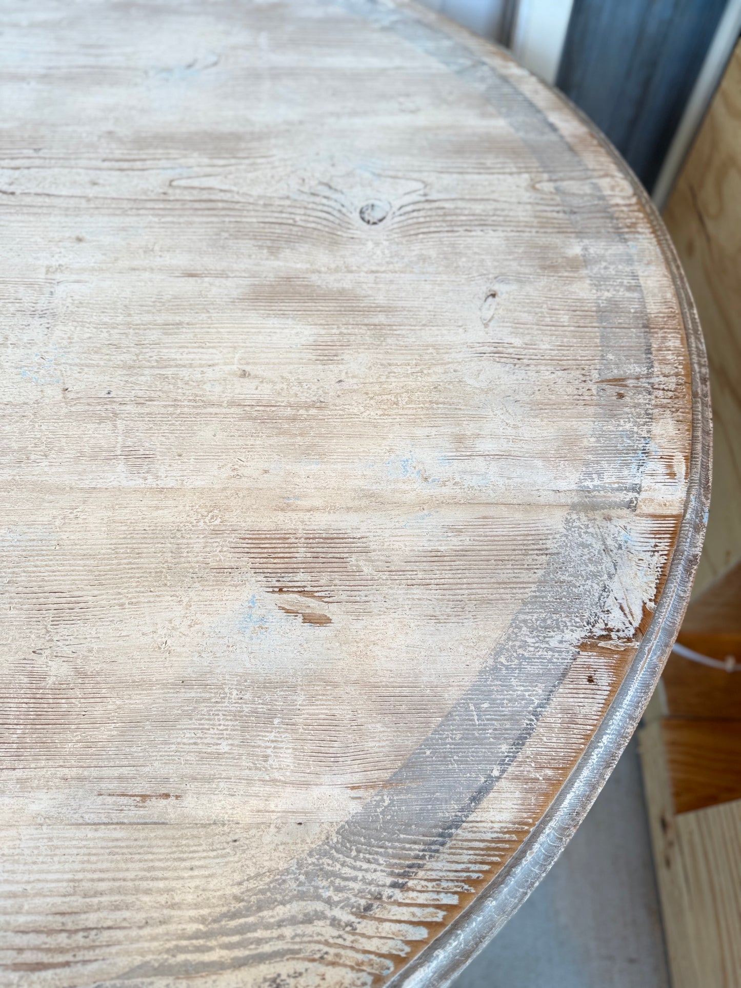 Round Dining Table with Iron Base