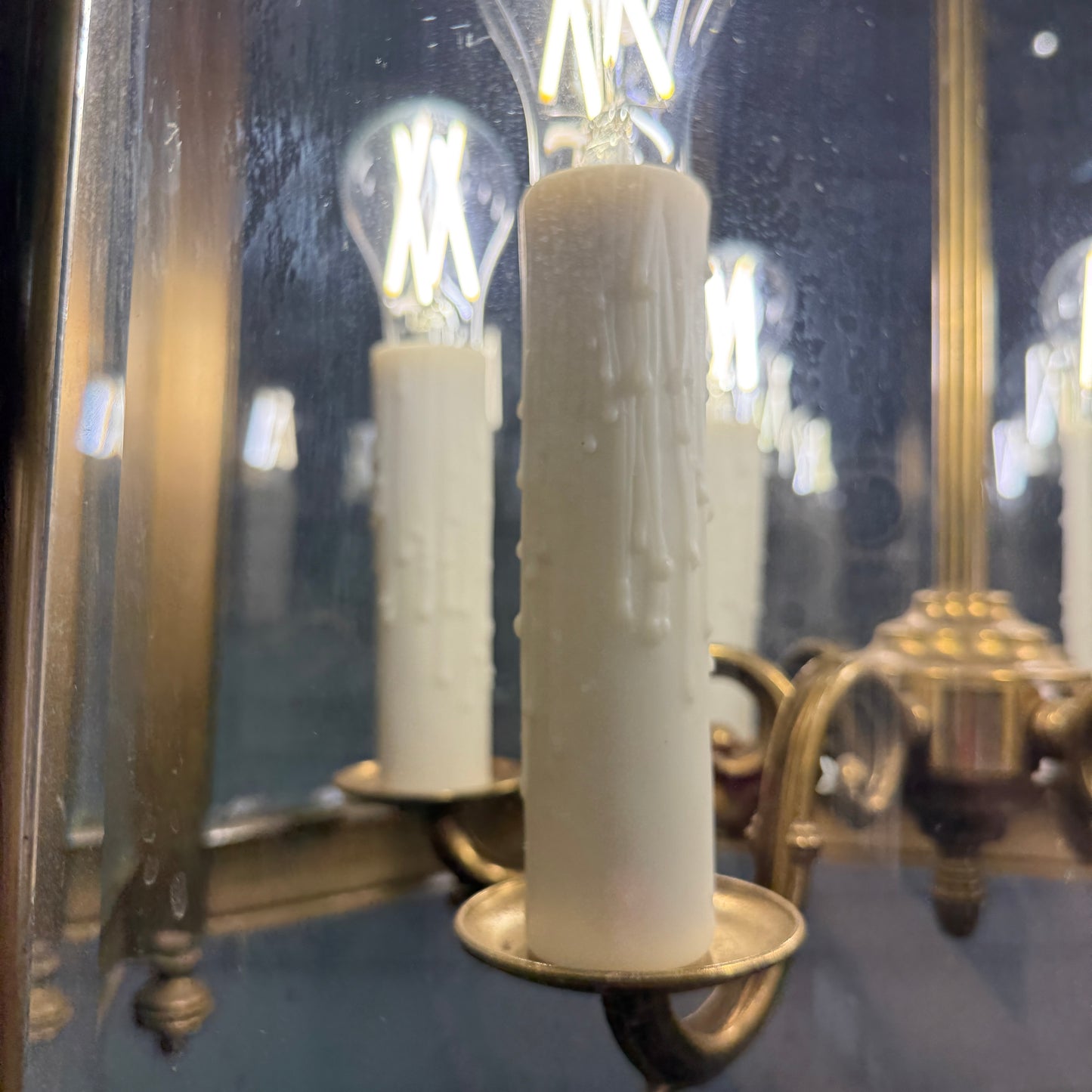 Architectural Brass Hanging Lanterns by Christopher Wray, Sold Individually