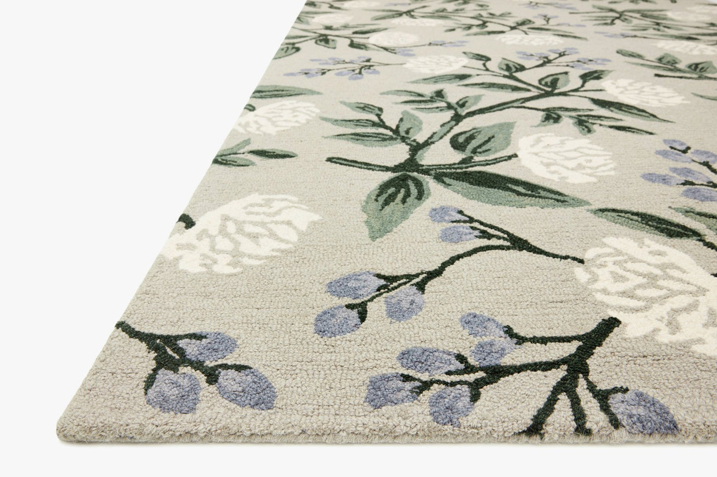 #117 Peonies in Grey Rug