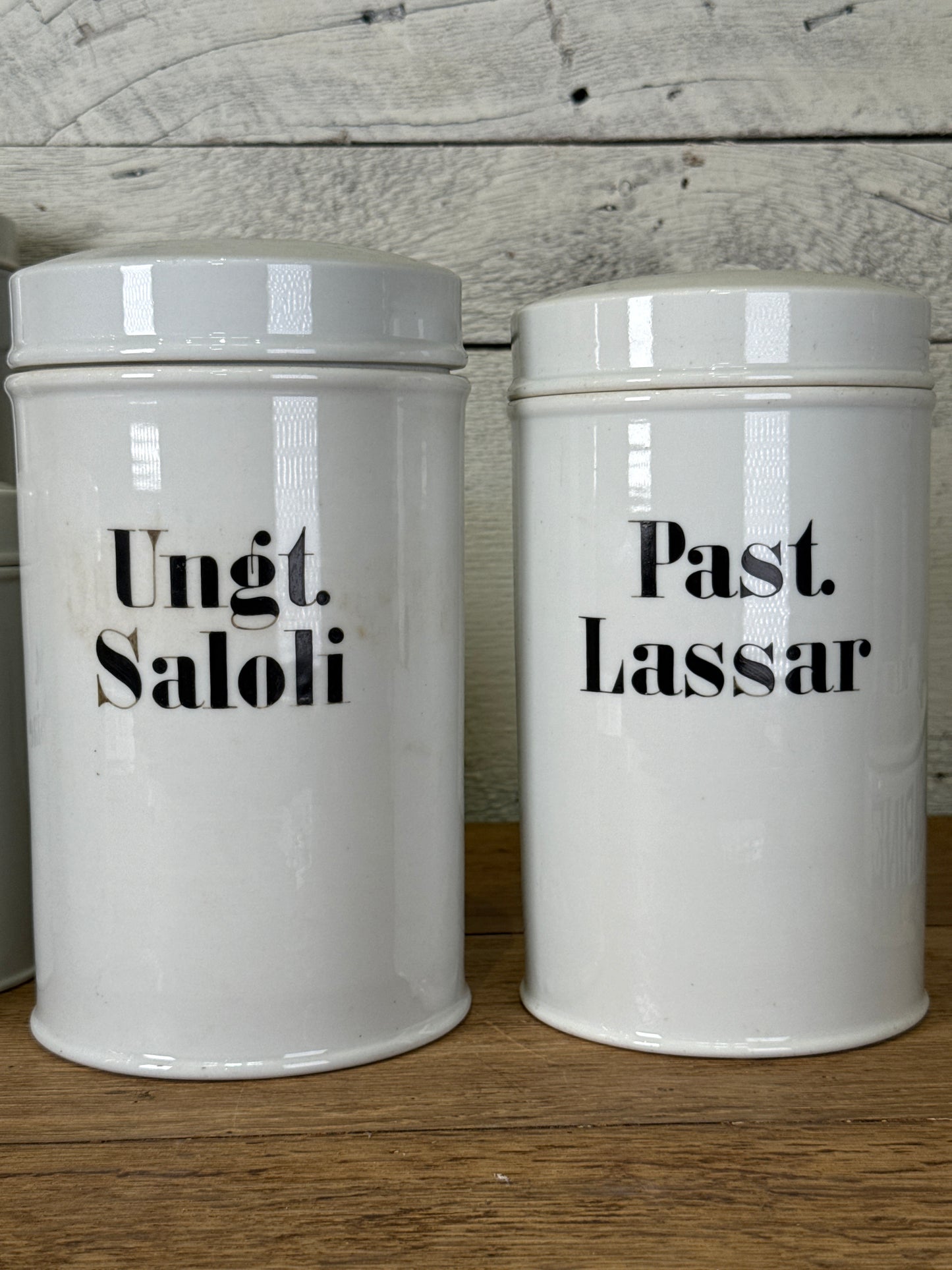 Late 19th to Early 20th Century Continental European Porcelain Apothecary Jars, Set of Ten