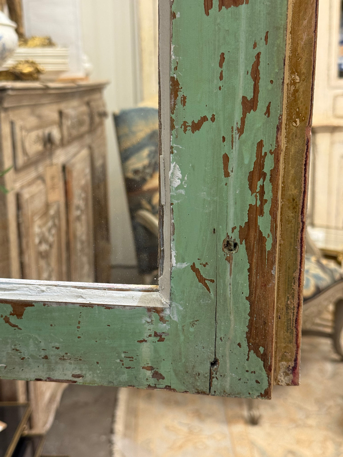 Blue 2 piece French Cabinet with Glass Doors