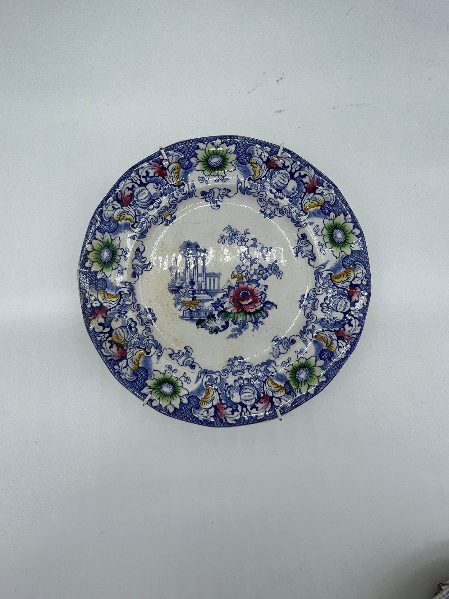 Francis Morley Co England CLEOPATRA Blue Polychrome Transferware