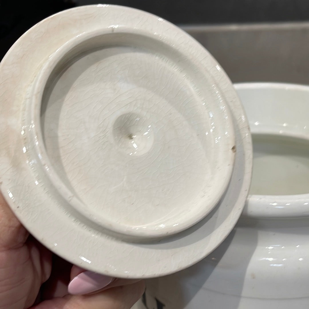 Ironstone Storage Jar with Lid