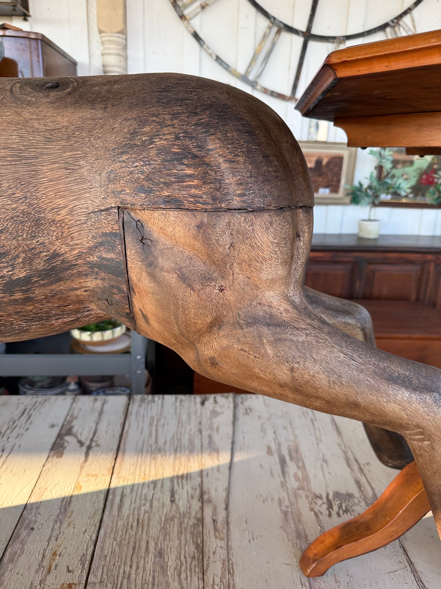 Hand-Carved Spanish Hardwood Horse Sculptures